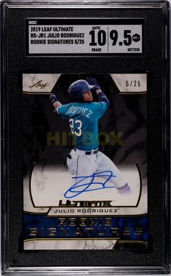 JULIO RODRIGUEZ RC 2019 Rookie Signatures Autograph /25 Graded 10 Mariners