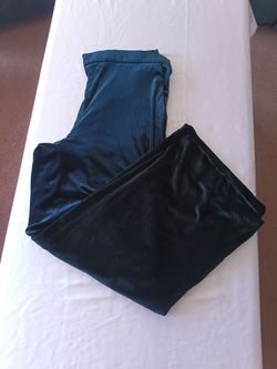 Banana Republic Velour Velvet Black Wide-Leg Pants Women's Size L