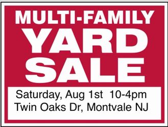 8/1 Multi Family Yard & Estate Sale MONTVALE NJ