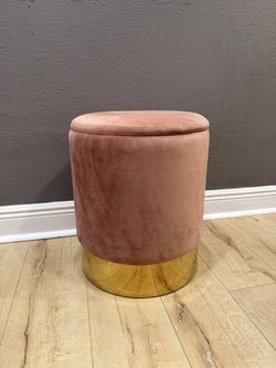 Pink Velvet Pouf Chair