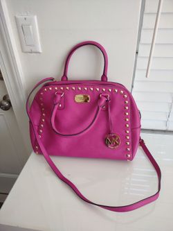 Michael Kors  Pink Shoulder / Crossbody Bag With Gold Squares $80