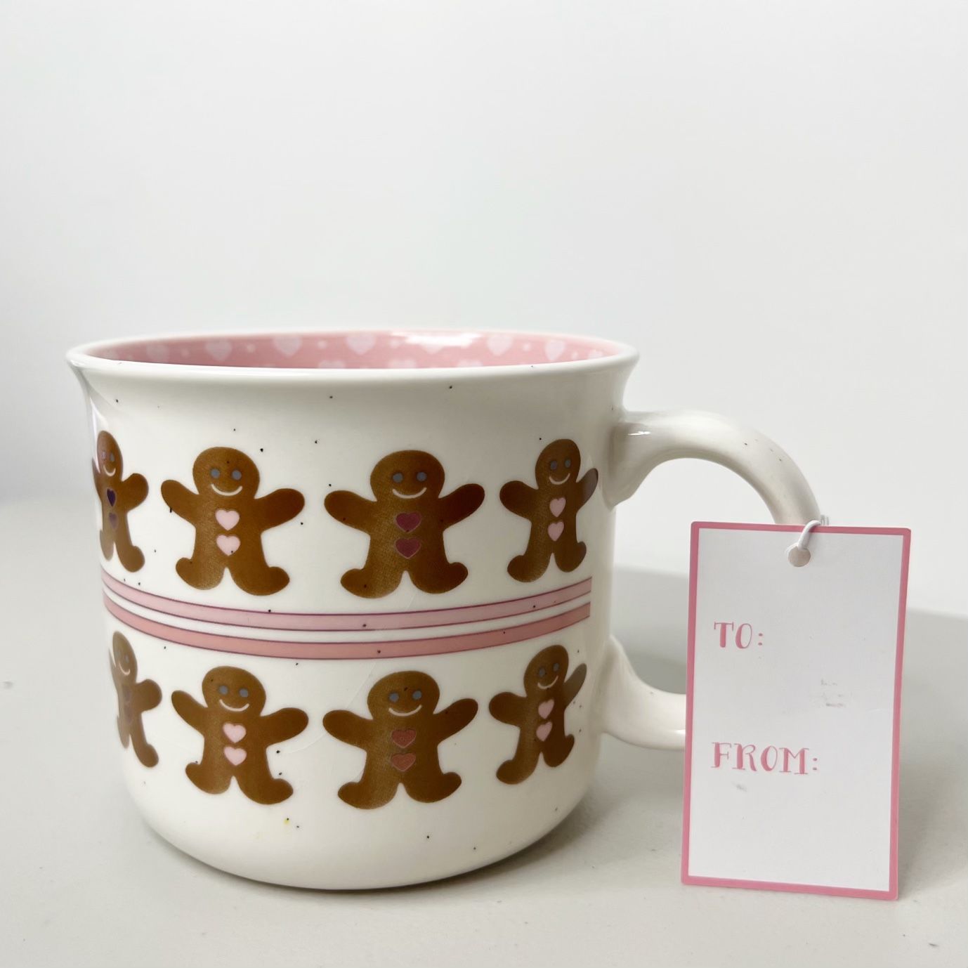 Peppermint & Pine Pink Gingerbread Christmas Mug