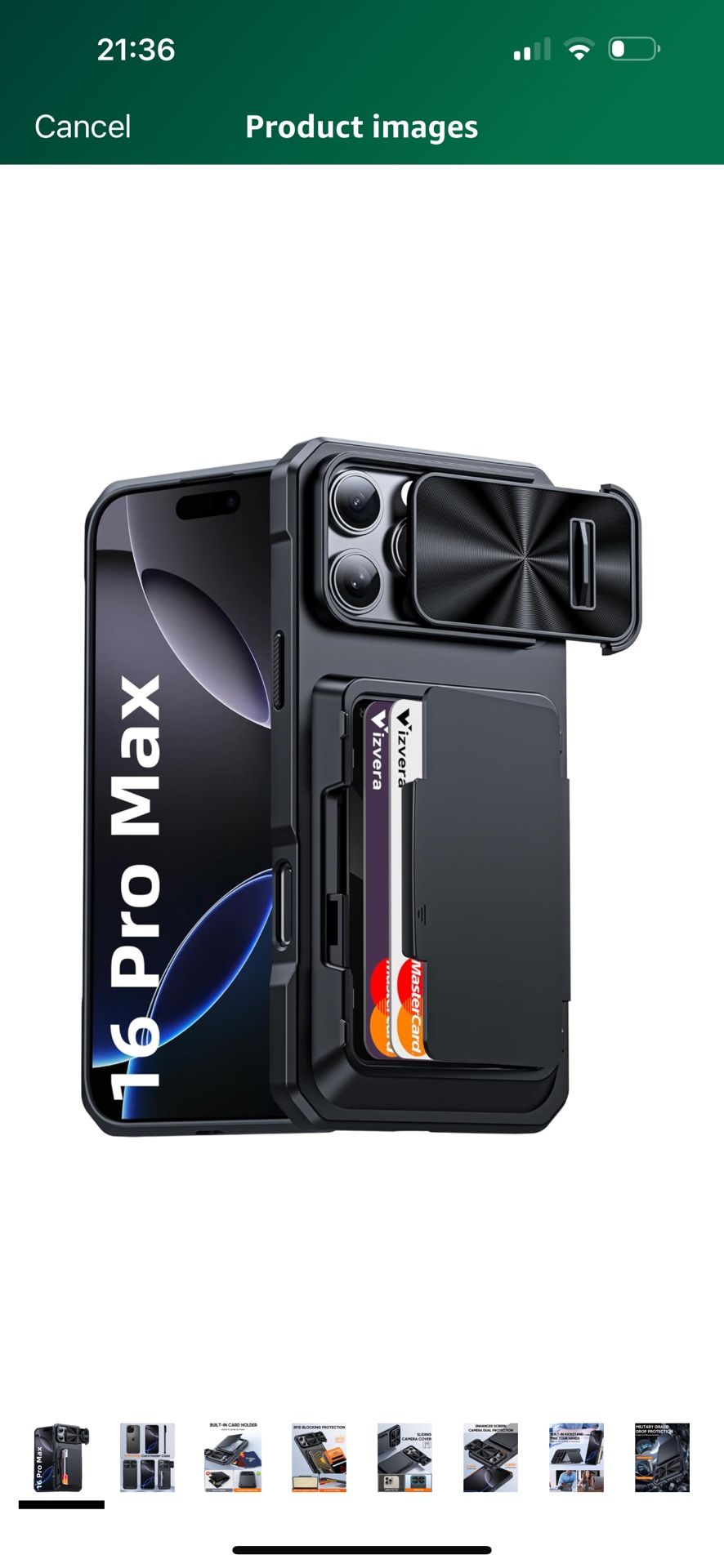 Brand New iPhone 16 Pro Max Wallet Case RFID,Cards Holder(4 Cards) & Camera Cover & Kickstand, Full Body Matte Shockproof Silicone Phone Case