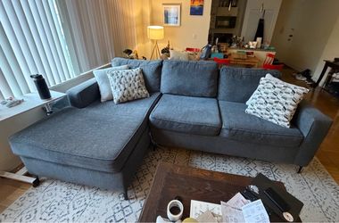 Cute & Comfy Blue Sectional Couch