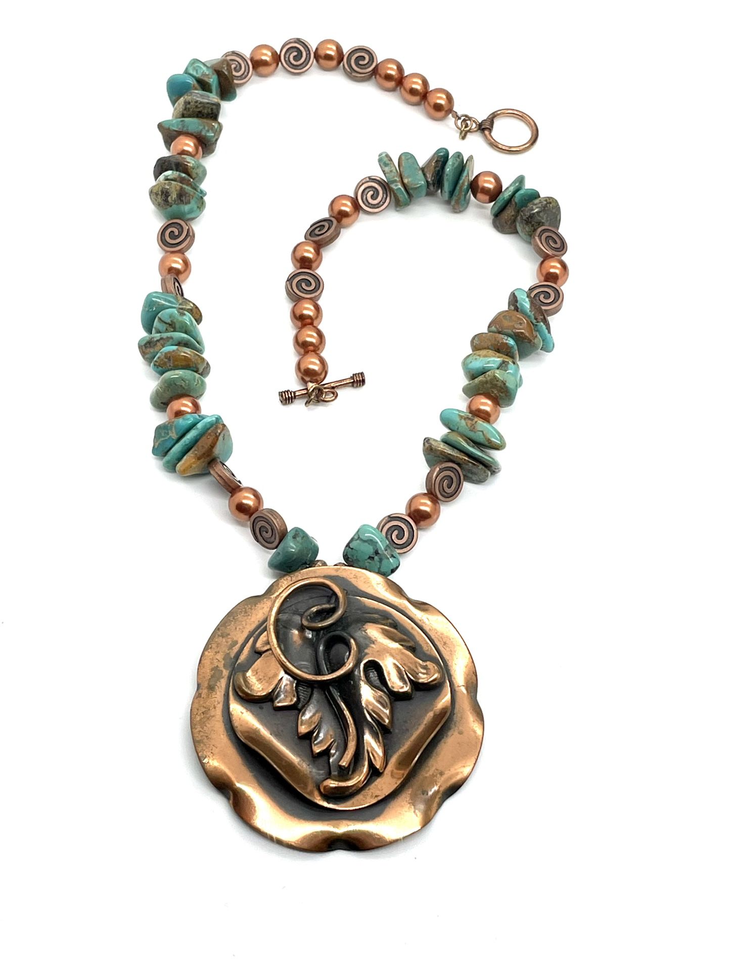 Genuine Turquoise Copper Necklace