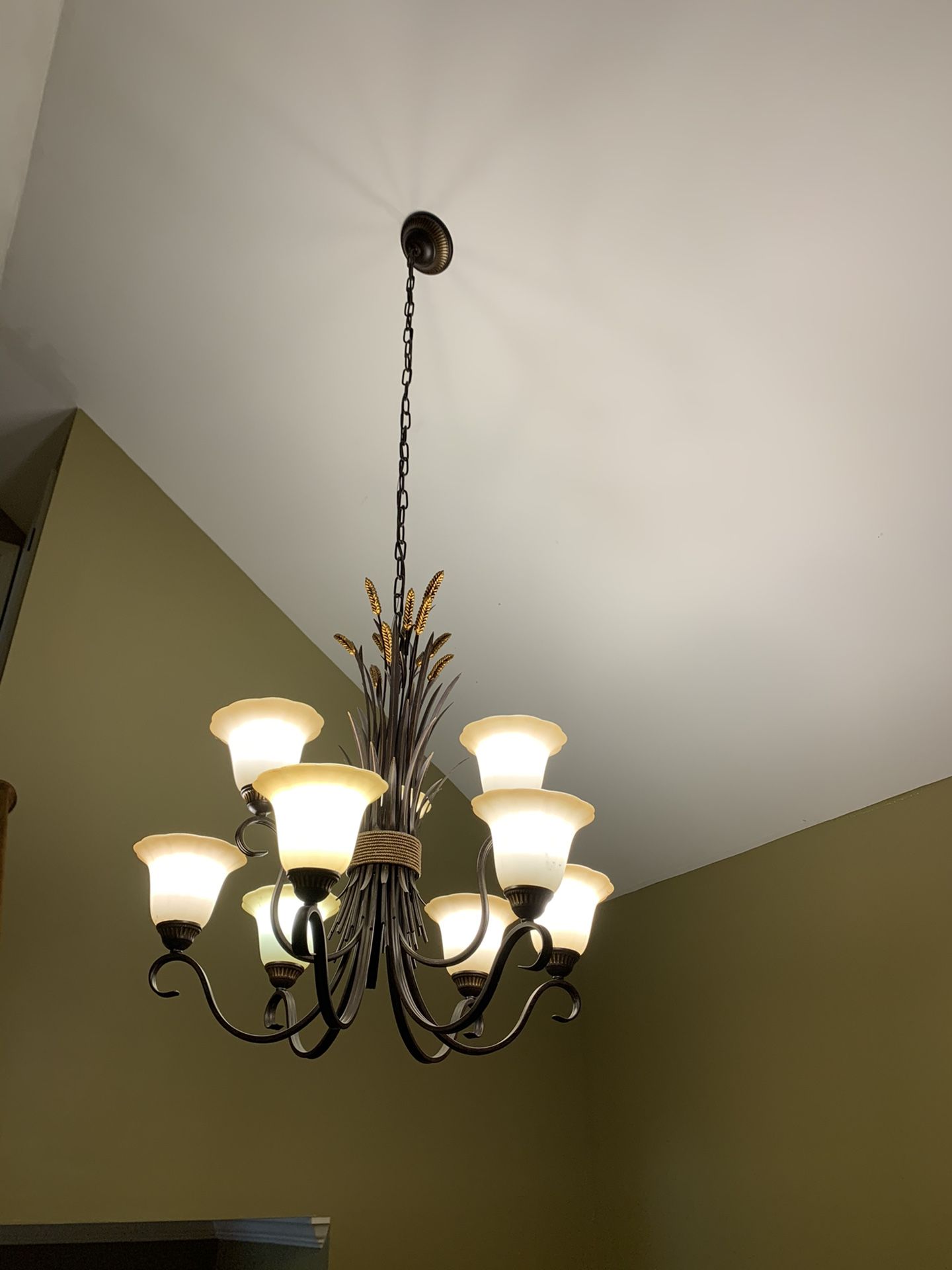 Three hanging light fixtures.