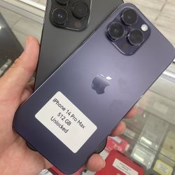 14 Pro Max Unlocked. Cash Or $10 Down W Approval 