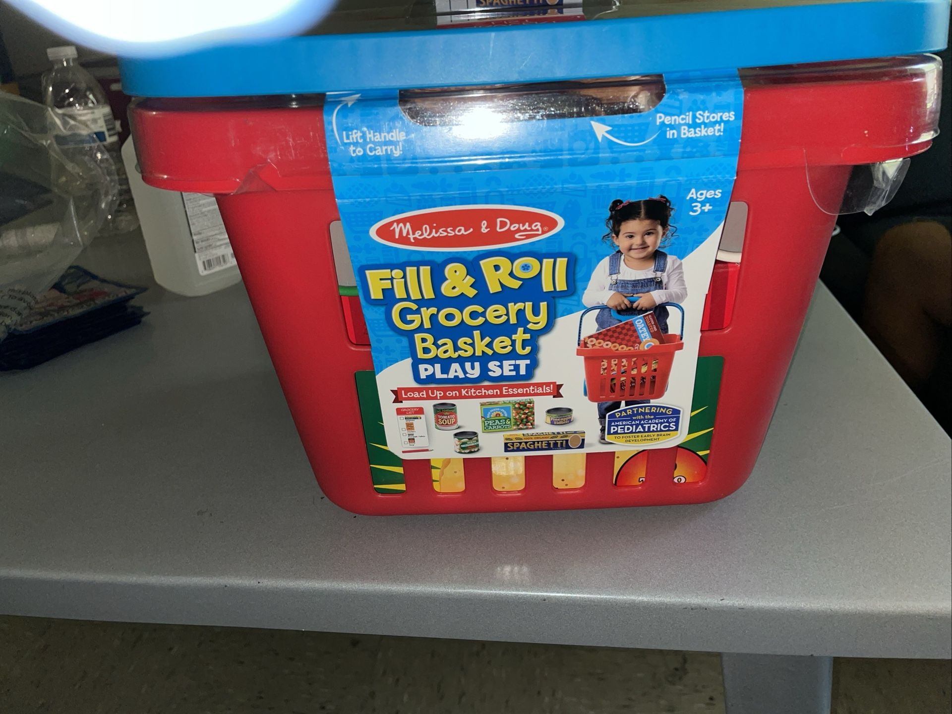 Melissa & Doug Fill & Roll Grocery Basket Play Set w/11 Pieces New Sealed Toy