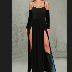 european american womens shoulder slit dress