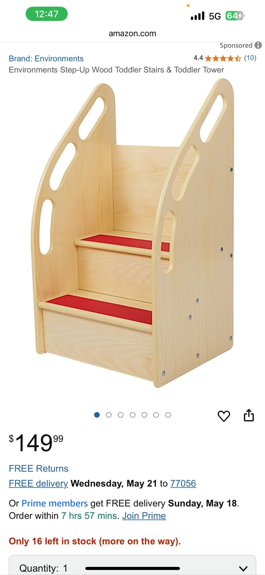 Environments Step Up Wood Toddler Stairs & Toddler Tower