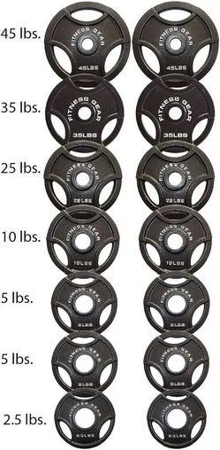 fitness gear plates and barbell