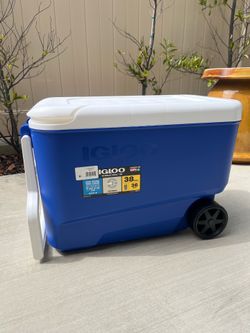 NEW Igloo Wheelie Cool 38qt Rolling Cooler - Blue: Odor & Stain-Resistant, Polyethylene