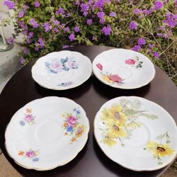 🌼 Set Of 4 Vintage Royal England Saucers 🌸