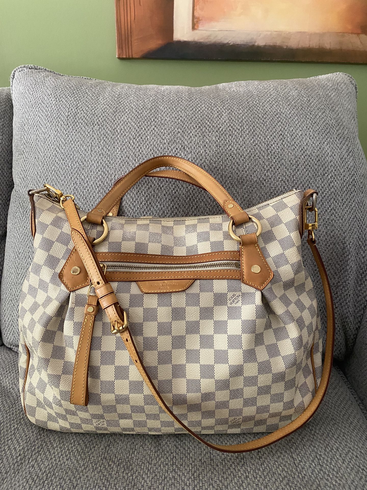 Louis Vuitton Evora MM Damier Azur Shoulder Bag