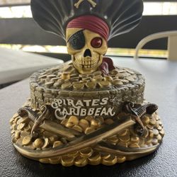 Disney Pirate’s of The Caribbean Vinyl/plastic Coin Bank 7”