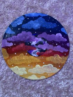 Cloudy moon painting