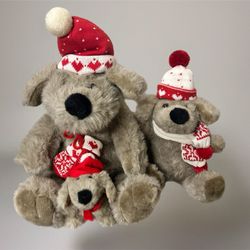 🌲Set of 3 Vintage Kris Mutt Christmas Plush