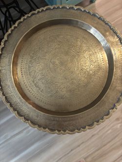 Vintage Brass Tray Table 