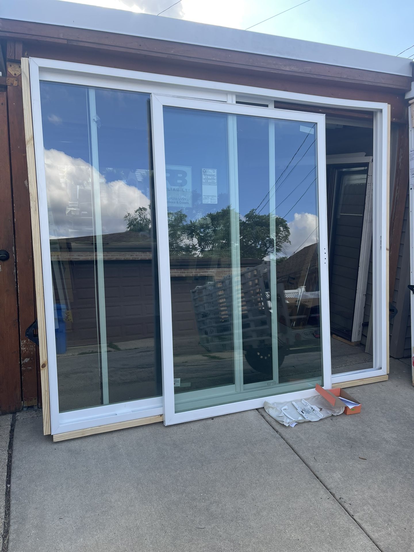 New Patio Door Vinyl Slide Size W95 H79.1/2 Screen Lock With Key New Construction $775