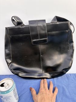 Kenneth Cole Reaction Black Shoulder Tote – Faux Leather Work Bag