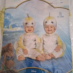 Little Mermaid Flounder Kids Costume Size 6-12