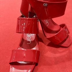 New Calvin Klein Red Sandals 