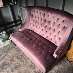 Velvet Tufted Loveseat / Settee  Sofa