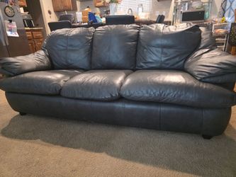 Gray leather hide a bed