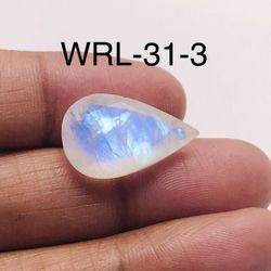 White Rainbow Moonstone Facetted Cut Stone Pear Shape Gemstone-WRL-31-3