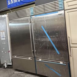 Sub Zero Stainless Steel 72” Refrigerator Built In Bottom Freezer Set