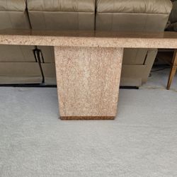 Rouge Marble Pedestal Sofa Dining Table
