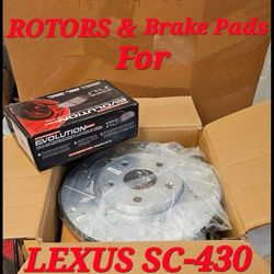 New Front & Rear Rotors/Pads For Lexus SC-430