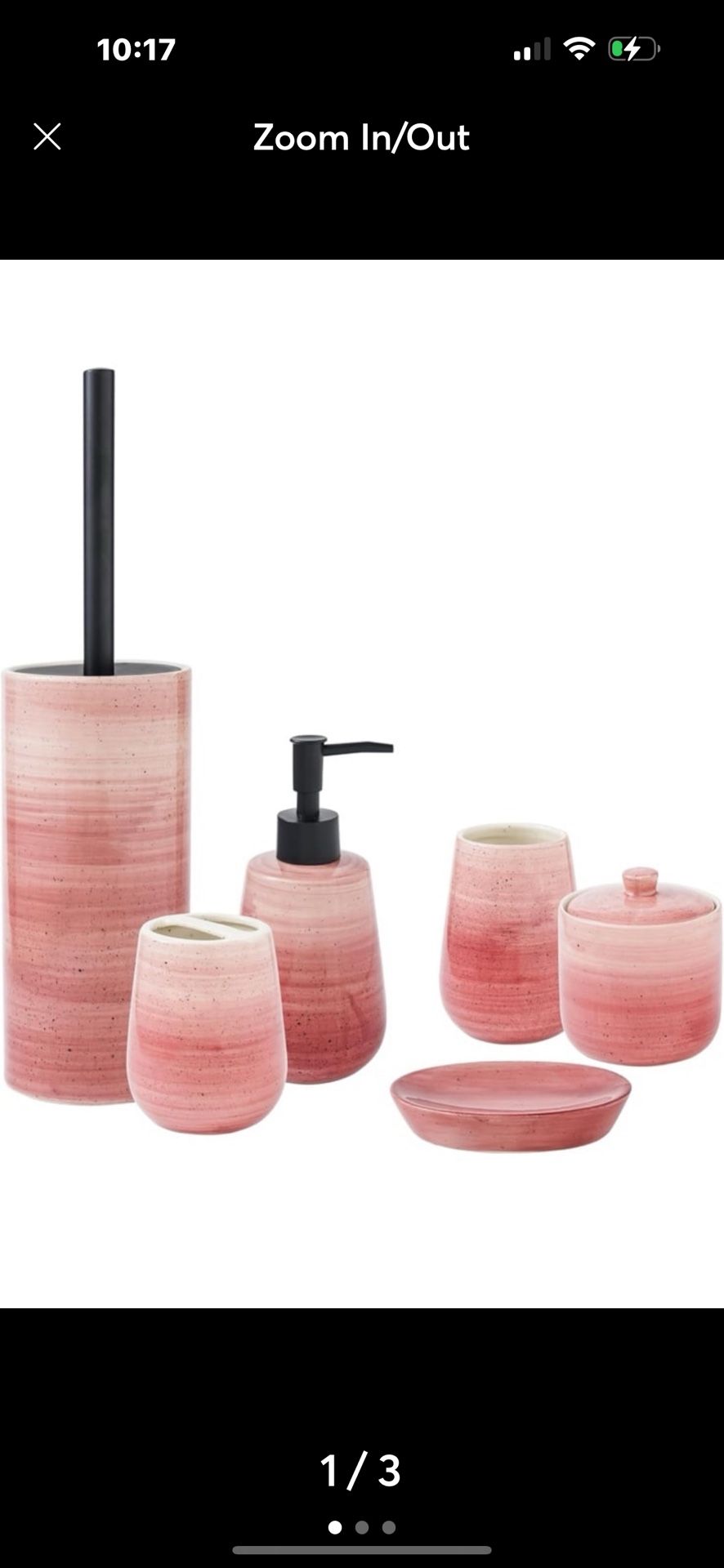 SURUI 6 Piece Bathroom Ceramic Bathroom Accessories Complete Set
