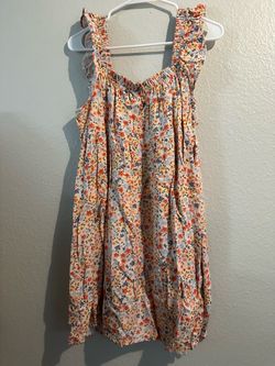 Floral Ruffle Strap Mini Dress Wild Fable L fits S/M