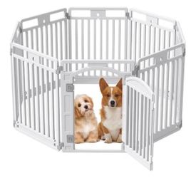 8 Panel Easy Assemble Pet Playpen Foldable Puppy Playpen 31.5" Tall and Each Panel 25.6" Wide New, Open Box