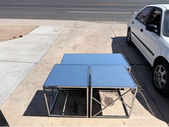 Three-piece glass table set