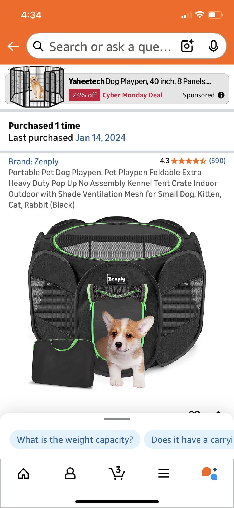 Portable playpen Pet Or Baby