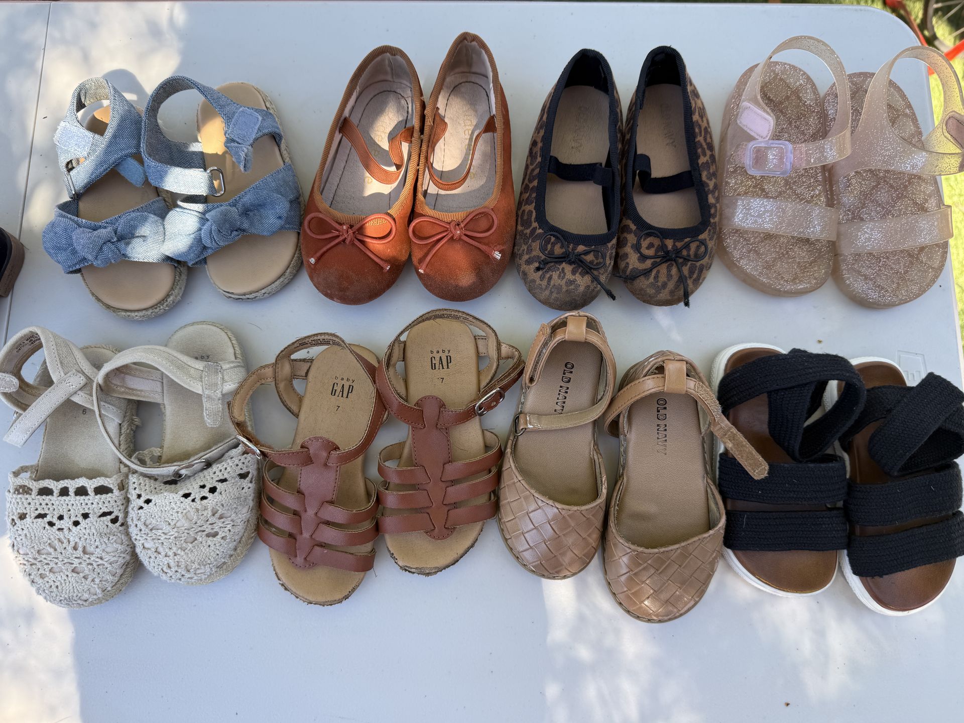 8 pairs of toddler girl shoes/sandals *SOLD AS SET*
