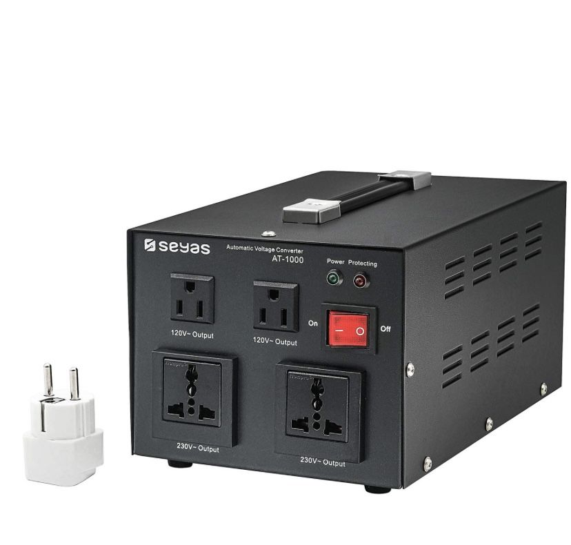 SEYAS 1000W Auto Step Up & Step Down Voltage Transformer Converter, 110-120 to 220-240 Volts, Soft Start & Full Load, 7x24hrs Continous Run, Circuit B