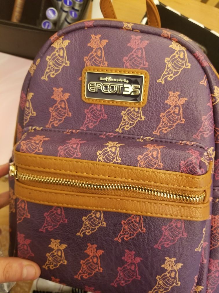 EUC Disney Parks Epcot 35th Anniversary Figment Loungefly Backpack