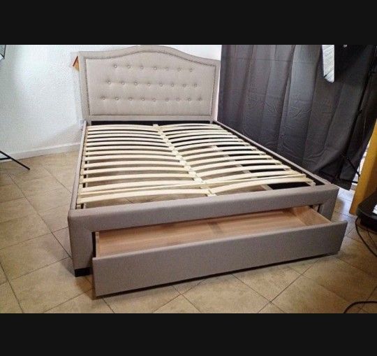 Queen /full/ King Size Bed Frame With Storage Drawer 