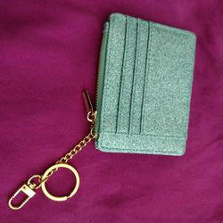 Women Slim RFID credit card purse Keychain (StarTeal)