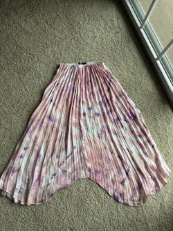 Pink Pleated Silky Skirt (25" Waist)