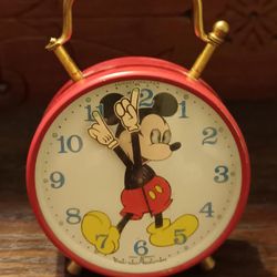 Extremely Rare Collectible Vintage Disney Mickey Mouse Alarm Clock