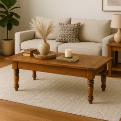 Solid Wood Coffee Table From Pottery Barn – Excellent Condition!”
