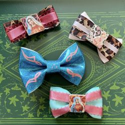ROCKABILLY PINUP GIRL HOT ROD HIPSTER HAIR BOW LOT MOTHER MARY PIN STRIPE CLIP