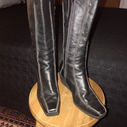  COOL LEATHER WEDGE BOOTS-sz  7  
