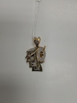 10K 22G Money Roll Pendant 366 1pt Diamonds
