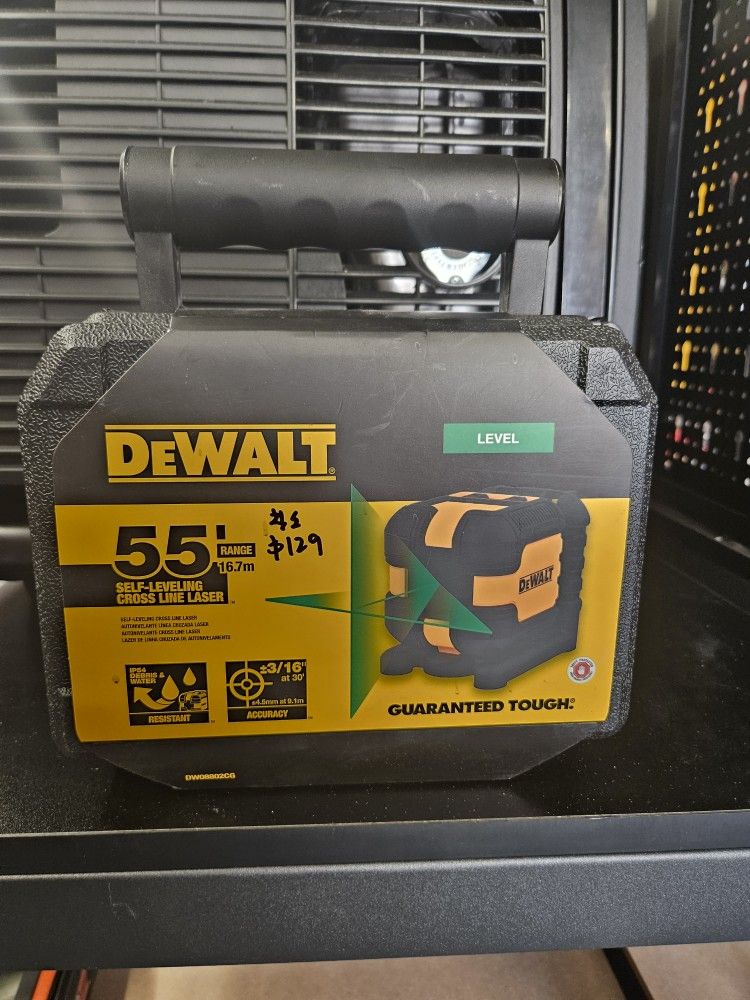 DEWALT
55 ft. Green Self-Leveling Cross Line Laser Level with (2) AA Batteries & Case