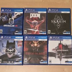 PS4 VR Game Lot (6 Games) - All Sealed Or CIB 